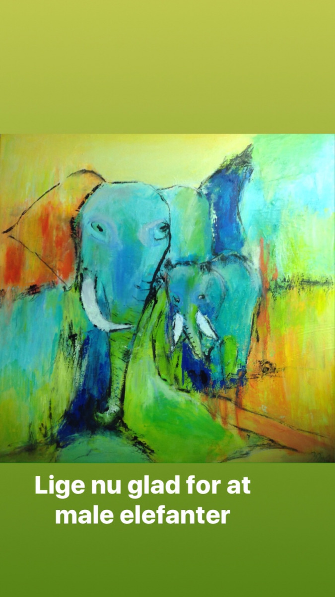 Elefanter 60 x 60 cm nr 1
