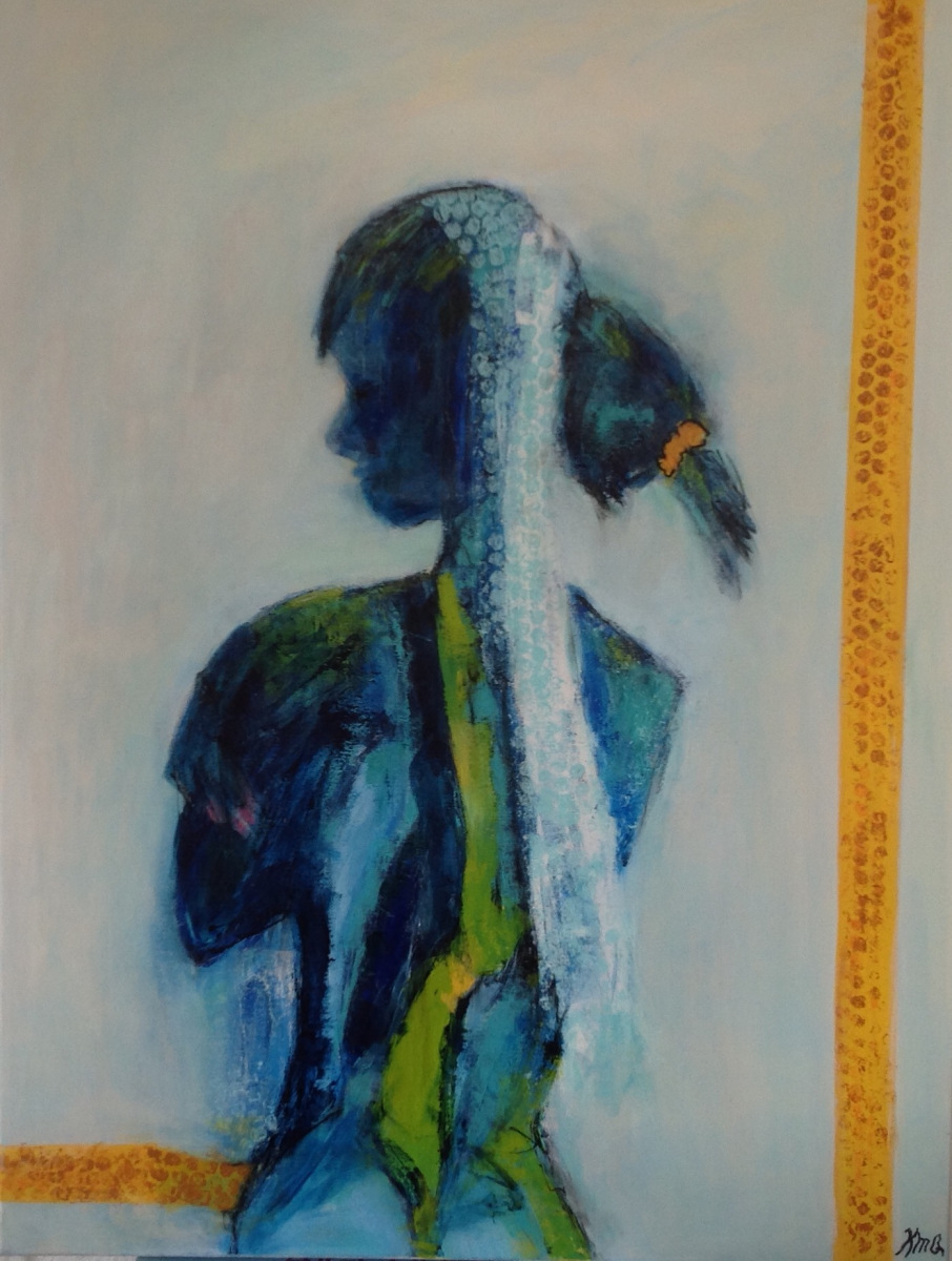 Kvinde i blåt 80 x60 cm